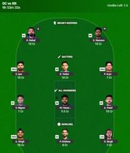 Best IPL 2025 Fantasy Team for Match 32 - DC vs RR